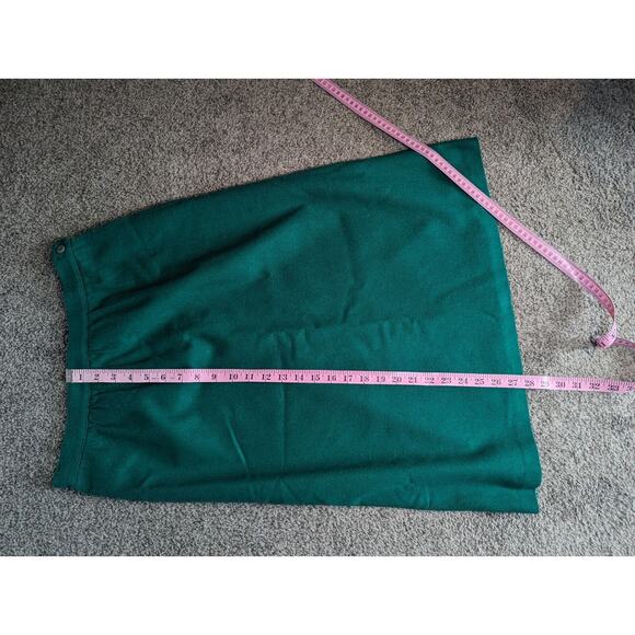 Vtg Wool Skirt Womens Medium Kelly Green Preppy Classic Light Academia Heritage - Picture 10 of 10